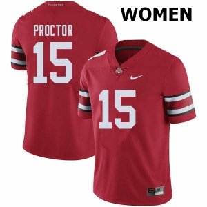 NCAA Ohio State Buckeyes Women's #15 Josh Proctor Red Nike Football College Jersey RTV5545SR